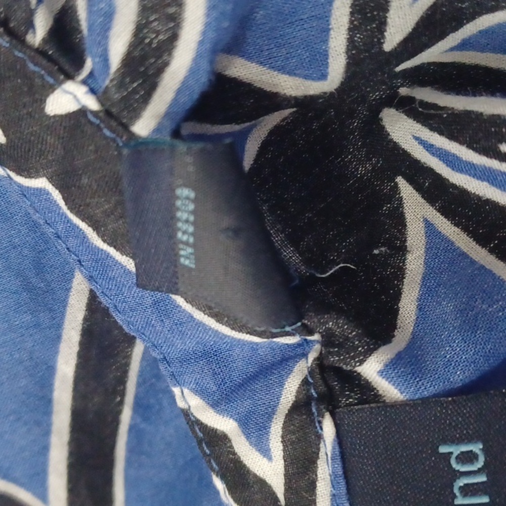 Westbound Blue & Black Floral 100% Cotton Blouse Sz.PXL.3/4 Sleeves.EUC!24"L. - Picture 7 of 9